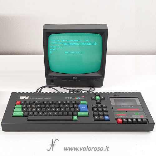 Amstrad-CPC-464-vintage-computer-with-GT-65-monitor