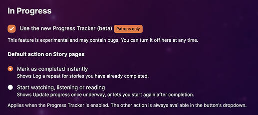 In Progress Tracker