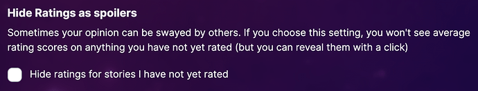 Hide ratings