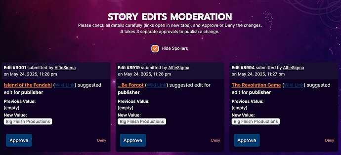 Hide spoilers checkbox
